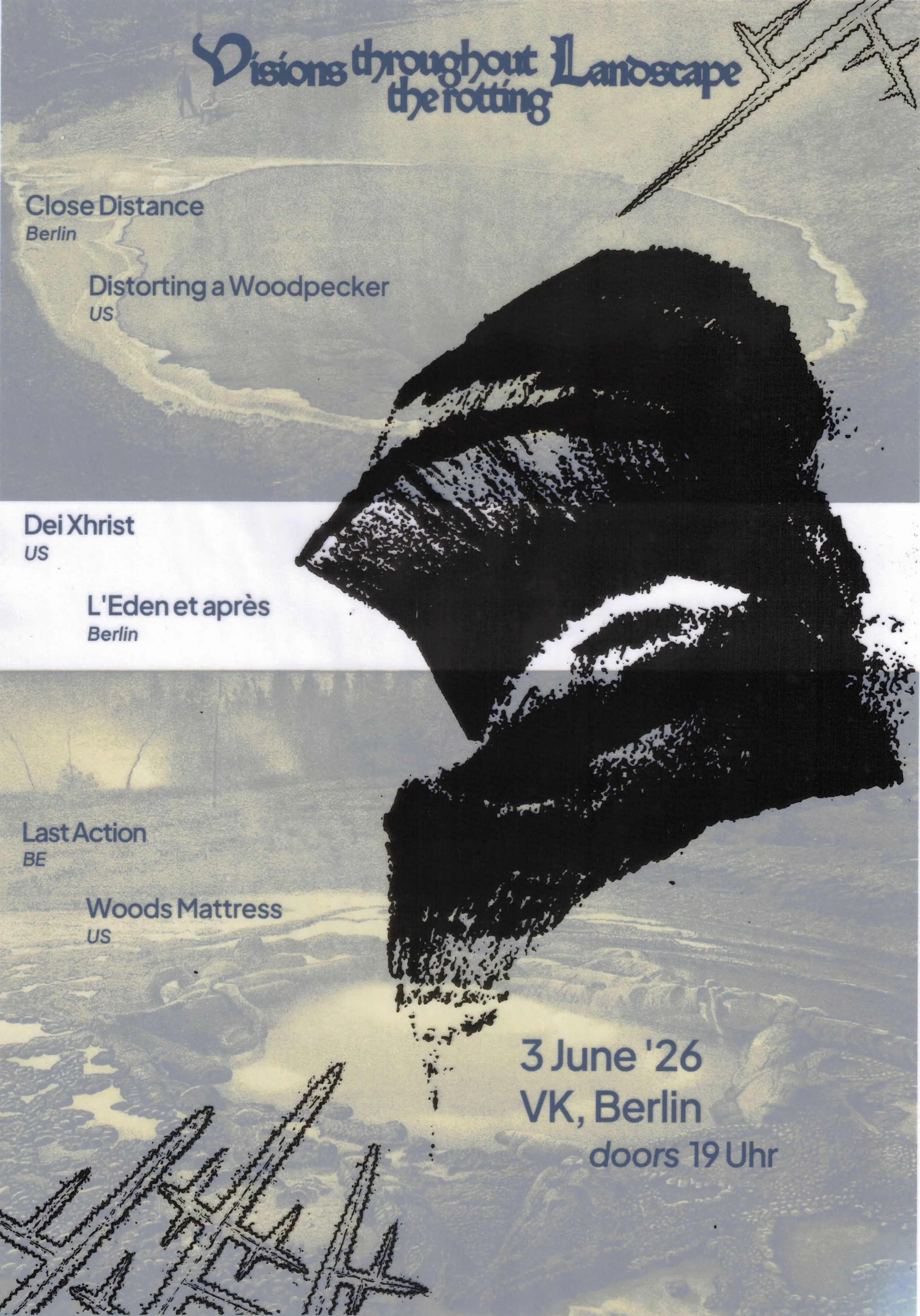 Visions throughout the Rotting Landscape event flyer